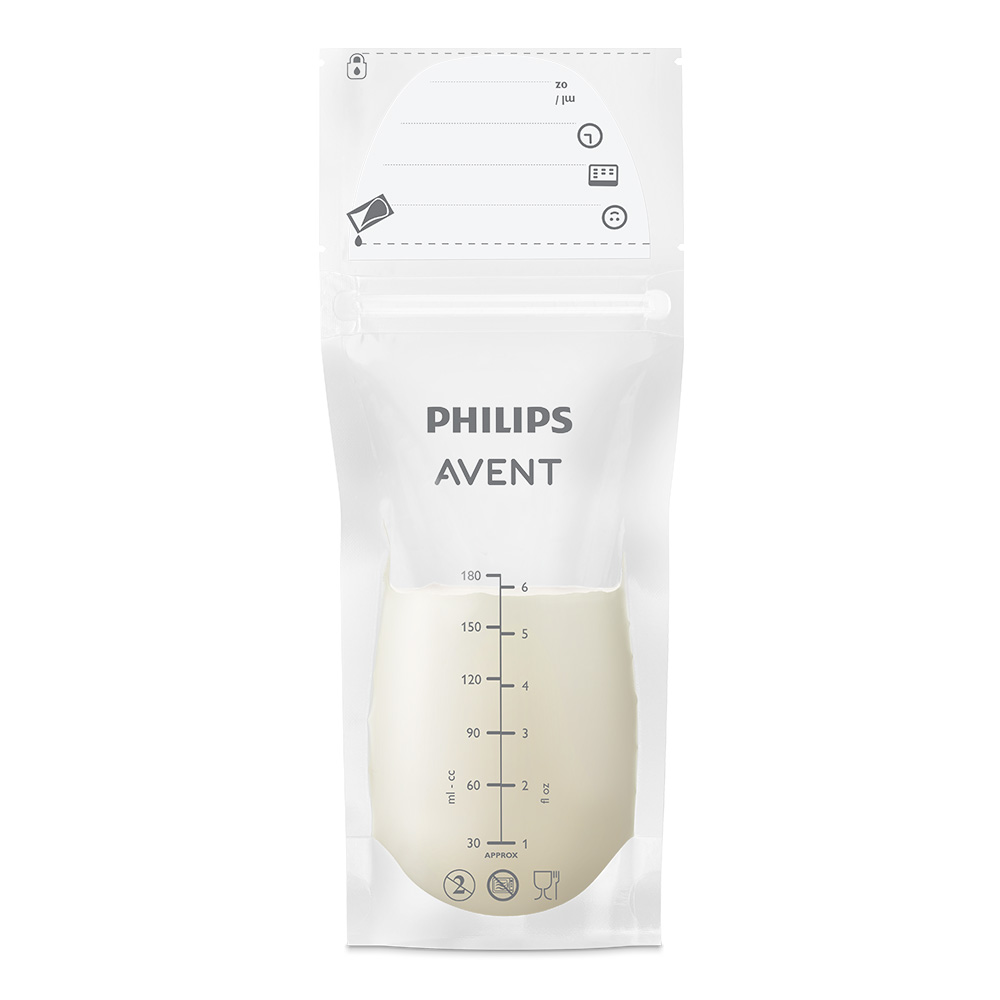 25 броя предварително стерилизирани торбички за съхранение на кърма Philips AVENT SCF603/25, за еднократна употреба в хладилник или фризер