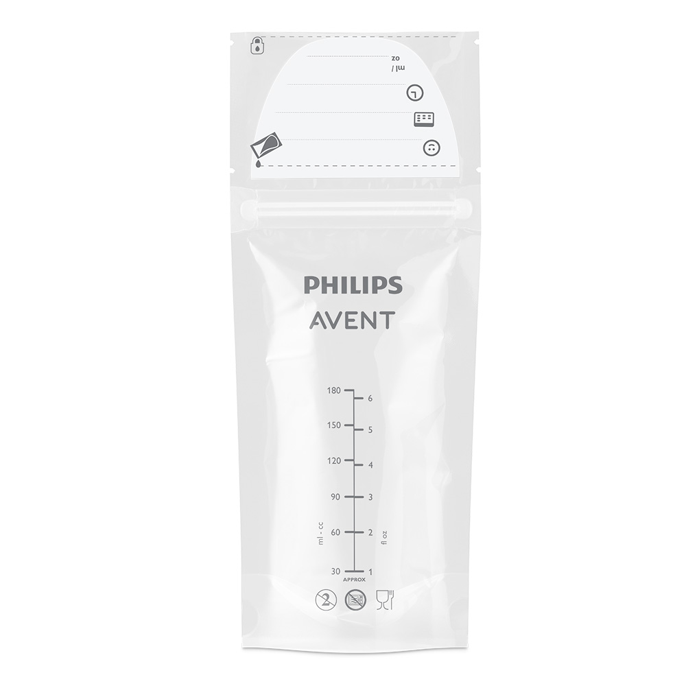 25 броя предварително стерилизирани торбички за съхранение на кърма Philips AVENT SCF603/25, за еднократна употреба в хладилник или фризер