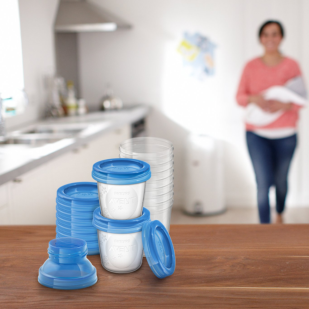 Philips AVENT Контейнери за съхранение на кърма и бебешка храна VIA 180 мл, 10 бр./оп.