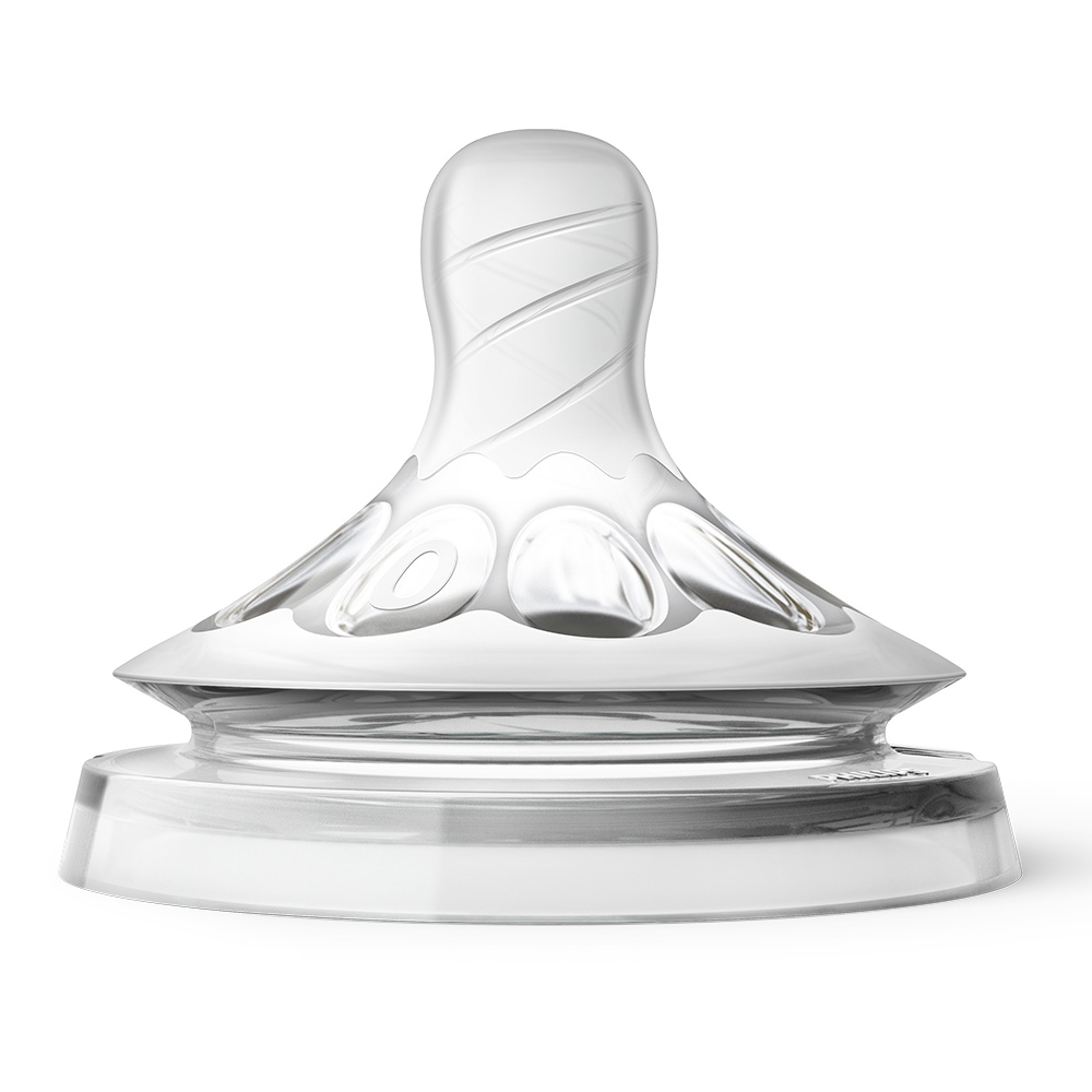 Шише за хранене Natural Philips AVENT 60 мл, с биберон с по-бавен поток First Flow подходящ за новородени и недоносени бебета