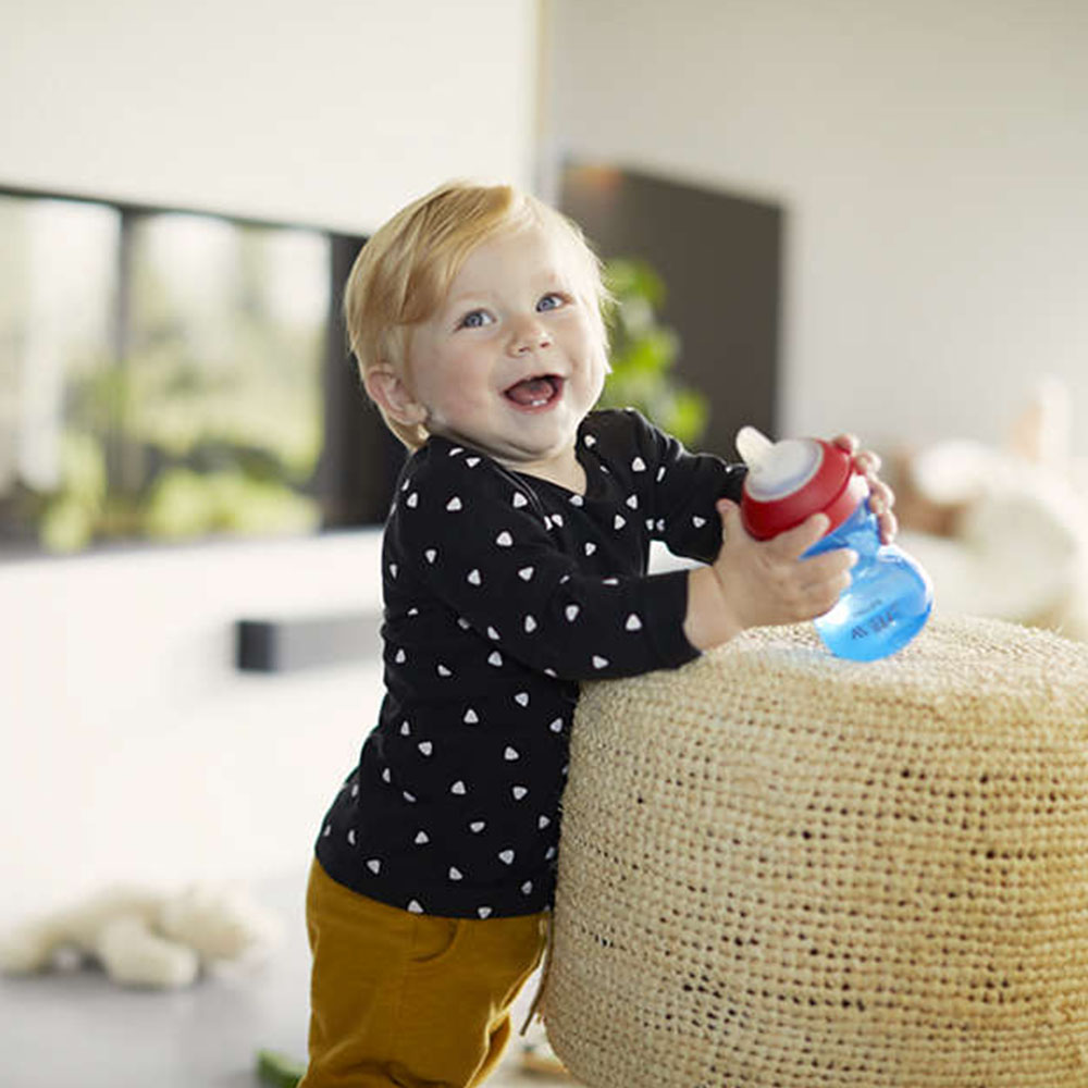 Philips AVENT Неразливаща се чаша с мек накрайник, 300мл, 9м+, синя SCF802/01