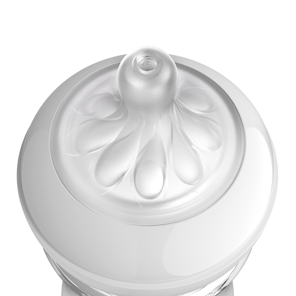 Шише за хранене Natural Response с клапа AirFree 125 мл с биберон без протичане Natural Response с бавен поток, Philips AVENT SCY670/01