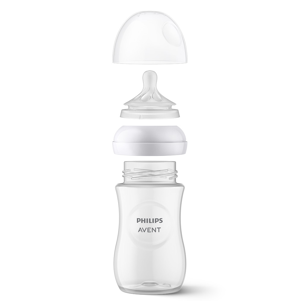 Шише за хранене Natural Response 260 мл с биберон без протичане Natural Response със среден поток, Philips AVENT SCY903/01