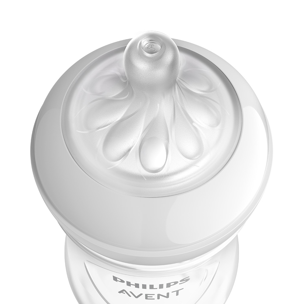 Шише за хранене Natural Response 260 мл с биберон без протичане Natural Response Поток 3, 1м+, Розово, Philips AVENT SCY903/11