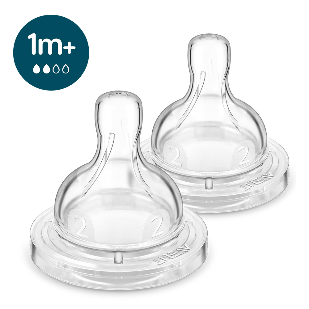 Комплект от 2 бр. Биберони Anti-colic със сила на потока 2, 1м+, Philips AVENT SCY762/02