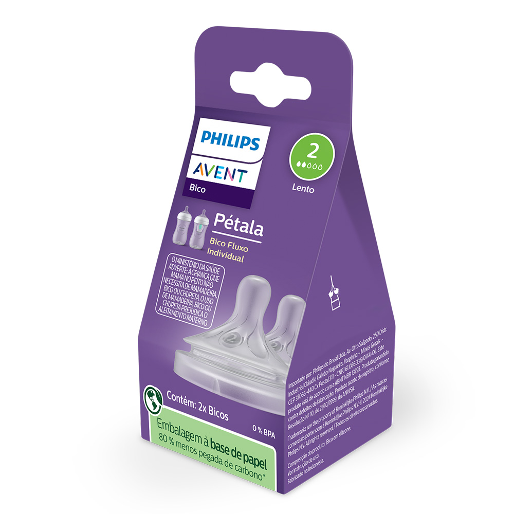Комплект от 2 бр. Биберони без протичане Philips AVENT Natural Response SCY962/02, с бавен поток