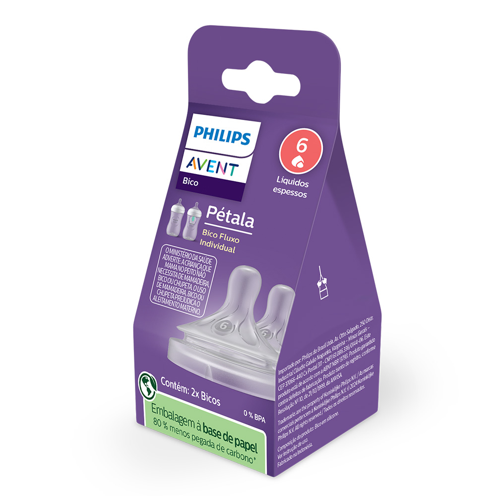 Комплект от 2 бр. Биберони без протичане Philips AVENT Natural Response SCY966/02, flow 6 за гъсти течности