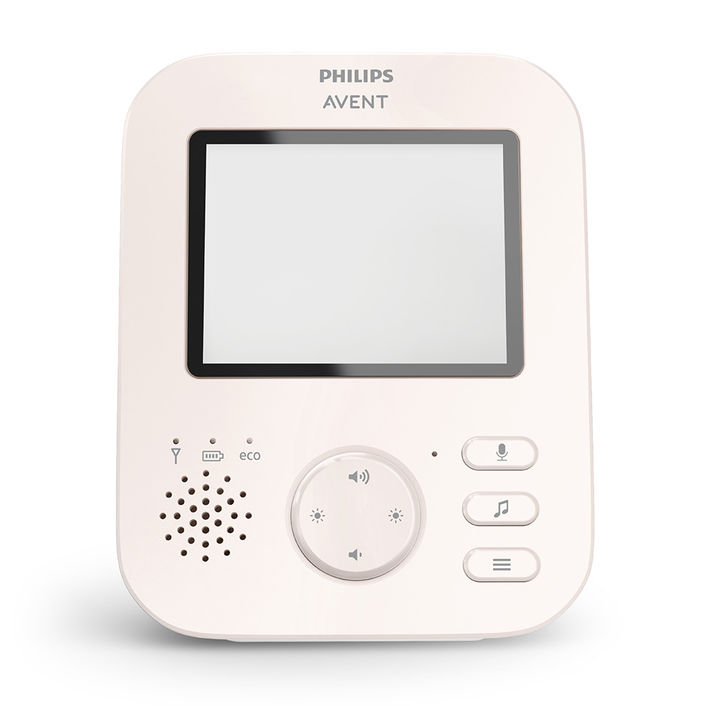 Дигитален видео бебефон Philips AVENT Advanced SCD881/26 с 2,8-инчов цветен екран, 2 x Zoom, нощно виждане, двустранна звукова комуникация, 6 нежни мелодии, цвят Coral/Cream