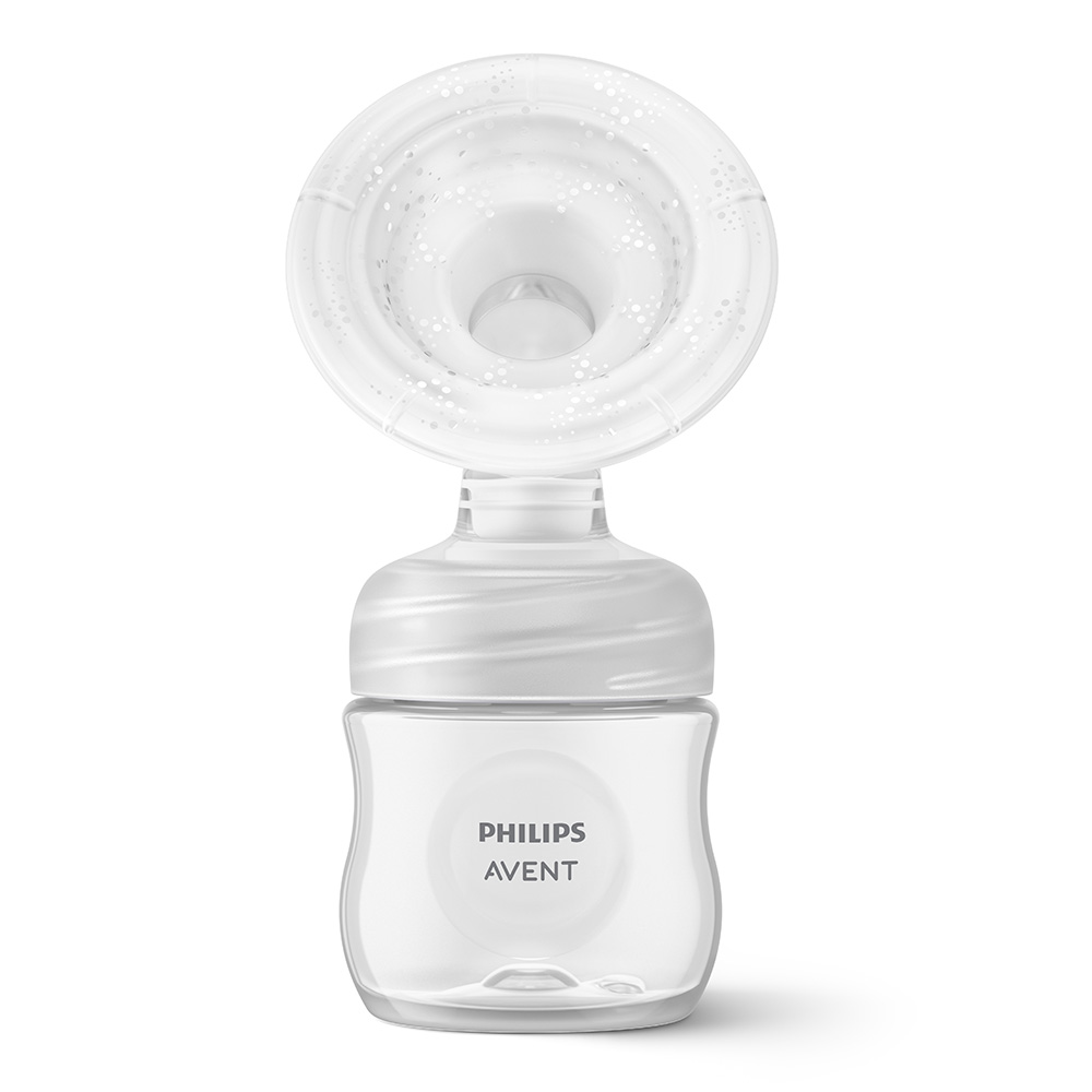 Единична електрическа помпа Natural Motion Premium Philips AVENT SCF396/31 с 1 бр. полипропиленово шише 125 мл с биберон Natural Response 0м+, Несесер за пътуване, 5 бр. торбички за кърма и 4 бр. подплънки