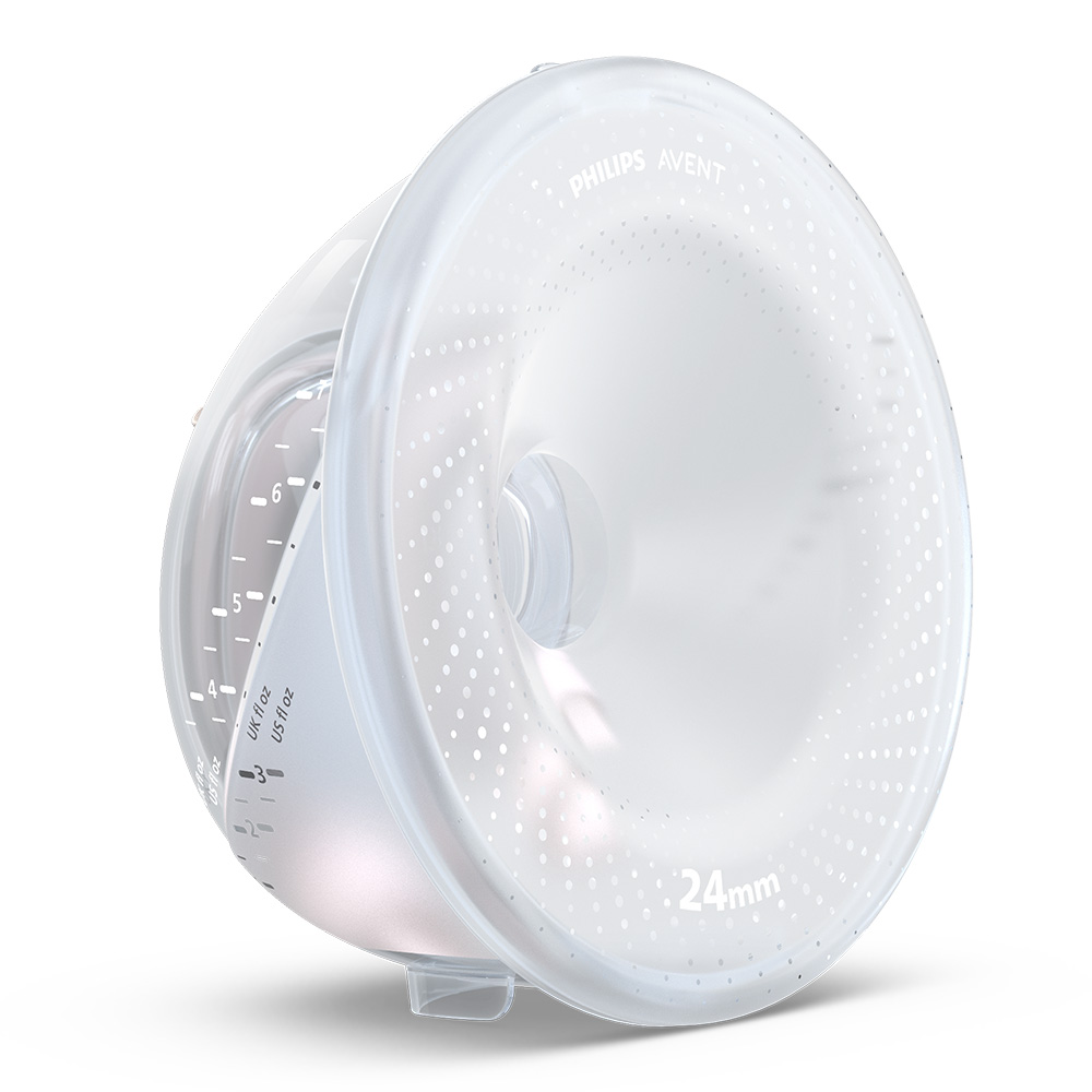 Двойна електрическа помпа Philips AVENT Hands-free SCF532/11 тип “свободни ръце”, която дискретно се побира в сутиена, задвижващ мотор с акумулаторна батерия