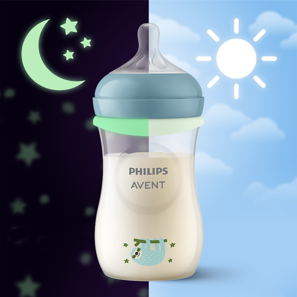 Нощен комплект за бебе Philips AVENT SCD838/17 със шише за хранене Natural Response 260 мл с биберон без протичане със среден поток и залъгалка Ultra Soft