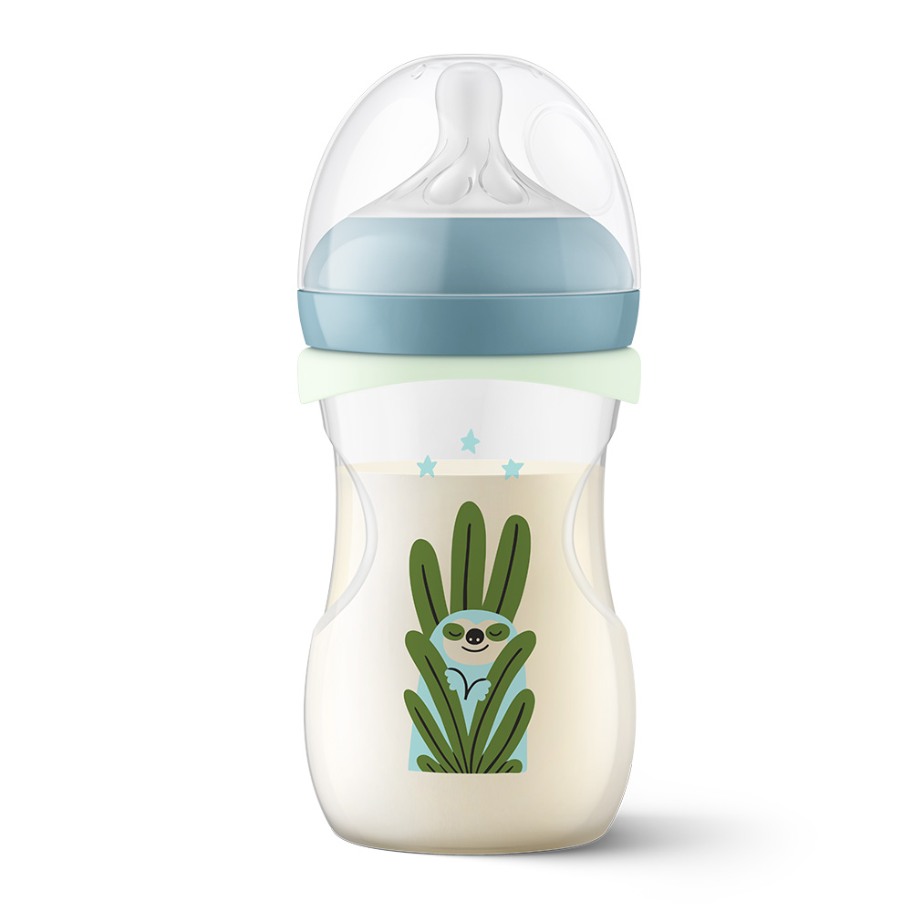 Нощен комплект за бебе Philips AVENT SCD838/17 със шише за хранене Natural Response 260 мл с биберон без протичане със среден поток и залъгалка Ultra Soft