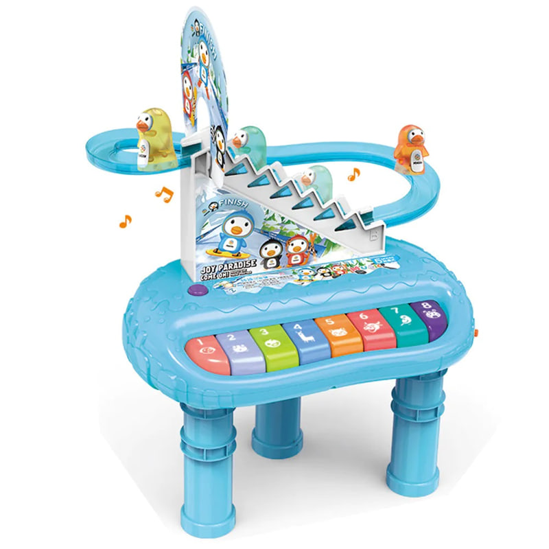 Бебешко пиано 2в1 Raya Toys Пингвини с пързалка