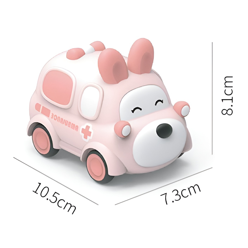 Бебешка играчка линейка Raya Toys Зайче, с pull-back механизъм