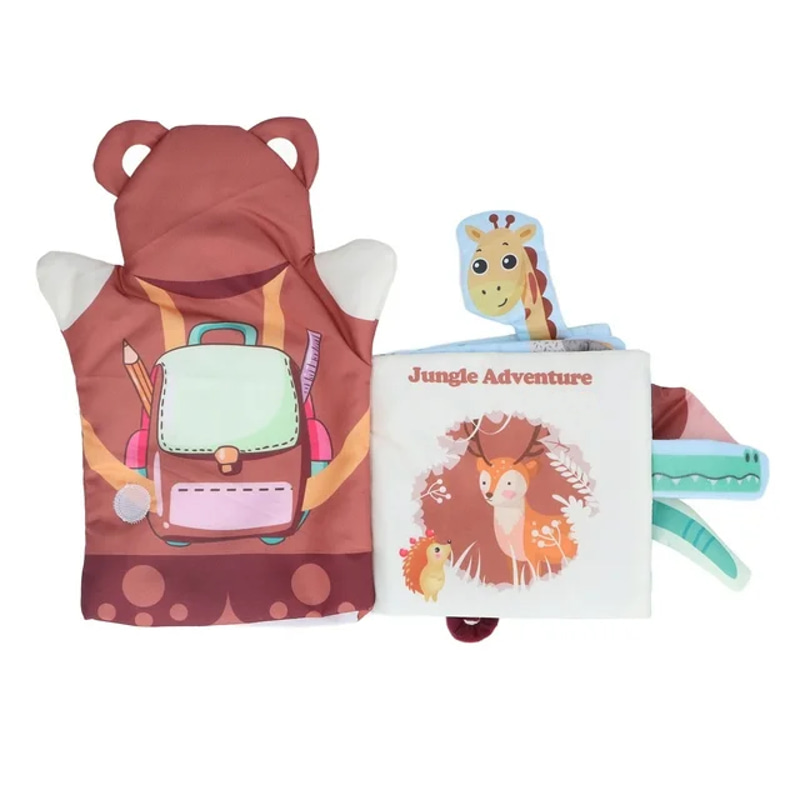 Бебешка мека книжка и кукла за ръка 2в1 Raya Toys