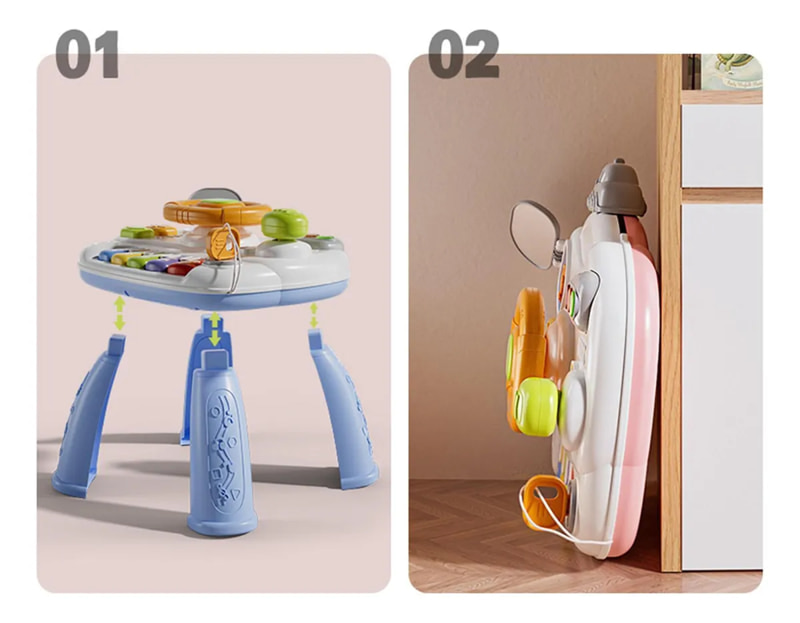 Бебешка мултифункционална масичка активити Raya Toys Game Table, с светлини и звук