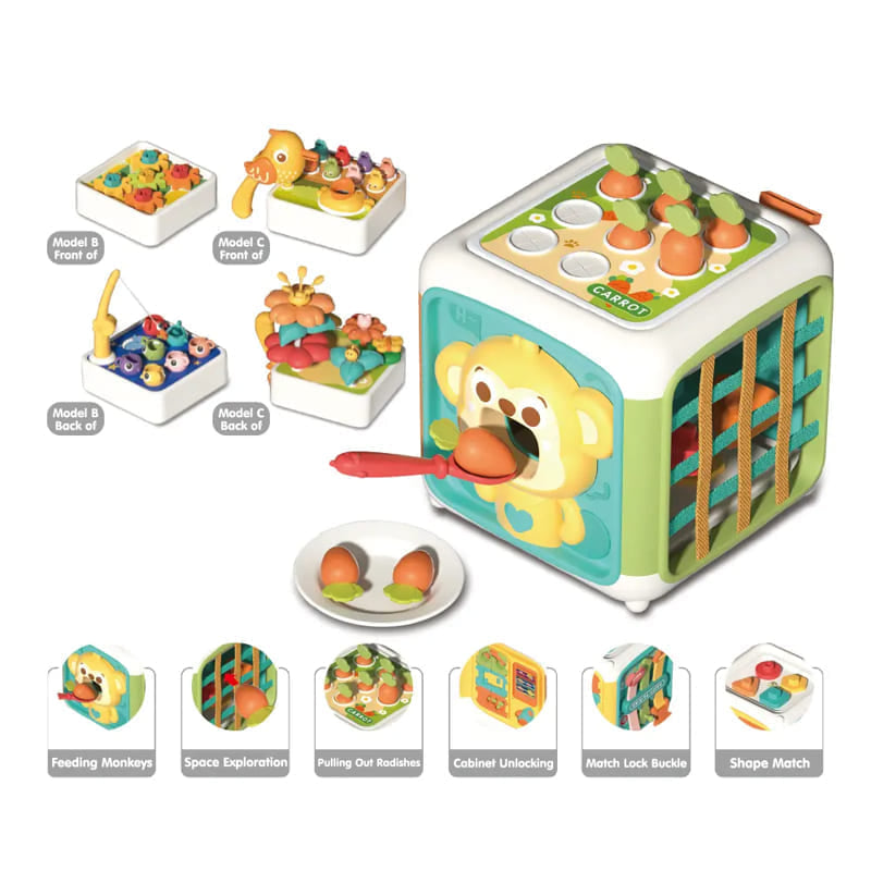 Бебешки куб активити Raya Toys Busy Smart Cube, със сменяеми панели