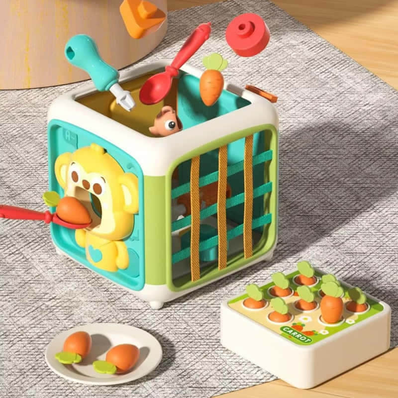 Бебешки куб активити Raya Toys Busy Smart Cube, със сменяеми панели