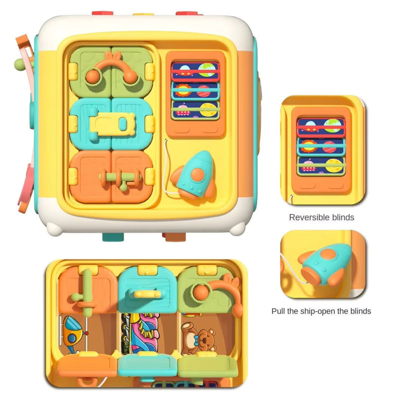 Бебешки куб активити Raya Toys Busy Smart Cube, със сменяеми панели