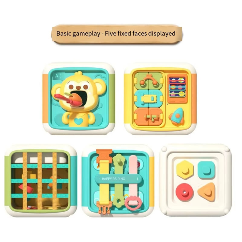 Бебешки куб активити Raya Toys Busy Smart Cube, със сменяеми панели