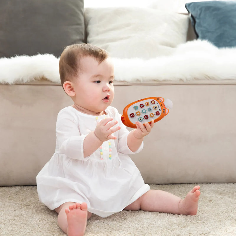 Бебешки телефон с гризалка Raya Toys Bei Bi Mobile, с музика и звуци