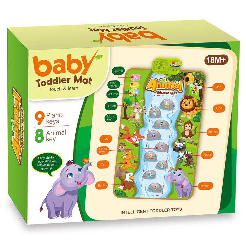 Музикално килимче за игра за бебе Raya Toys Пиано с животни