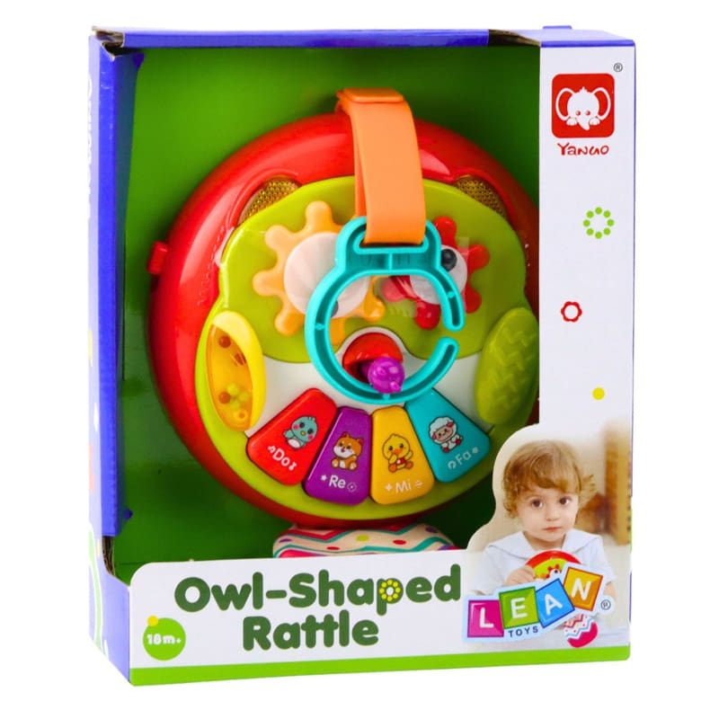 Бебешко пиано дрънкалка Raya Toys Сова, с звук