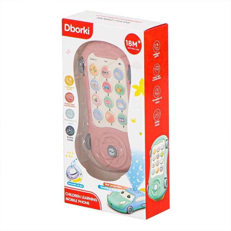 Бебешки телефон кола Raya Toys с музика, звуци, прожектор и гризалка