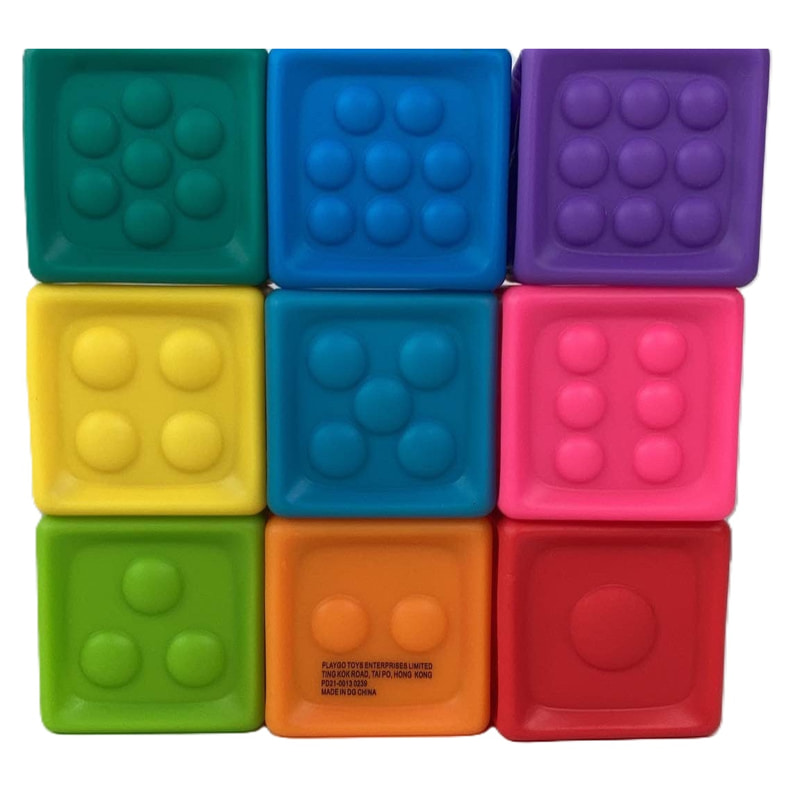 Комплект гумени сензорни блокчета Raya Toys 9 бр.