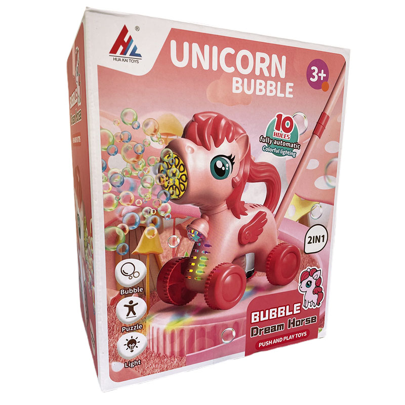 Играчка за бутане Raya Toys със сапунени балони и светлини