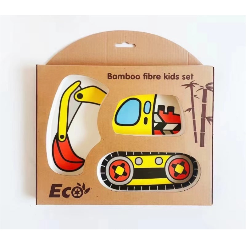 Детски сервиз за хранене Raya Toys Багер, 3 части