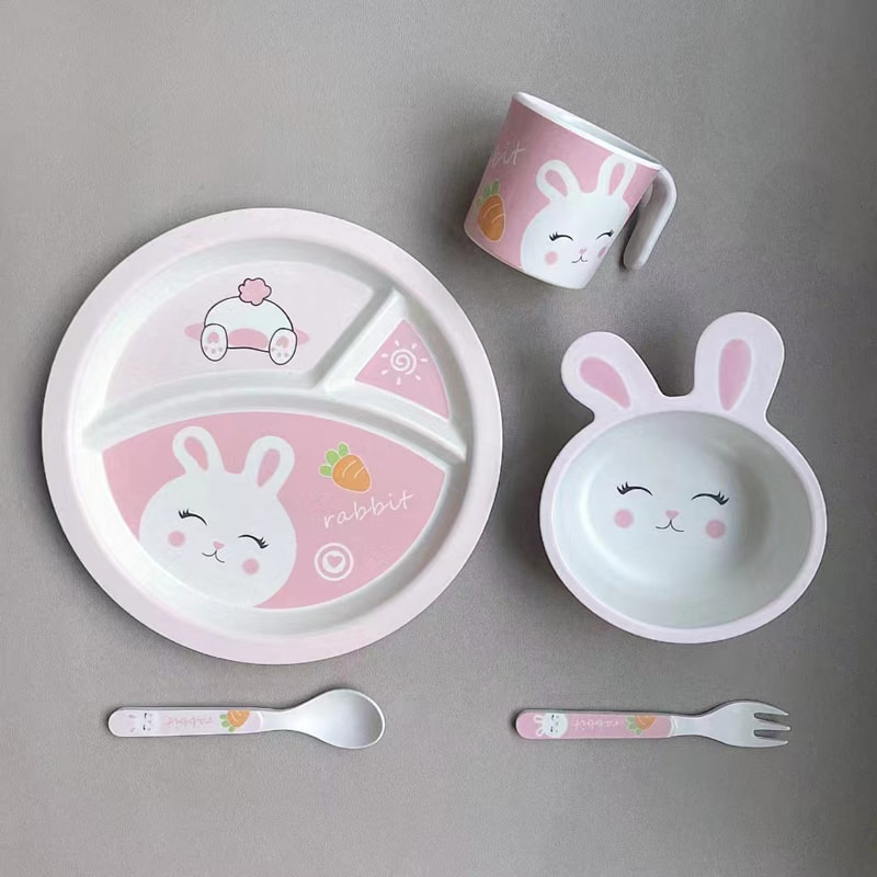 Детски сервиз за хранене Raya Toys Животни, 5 части