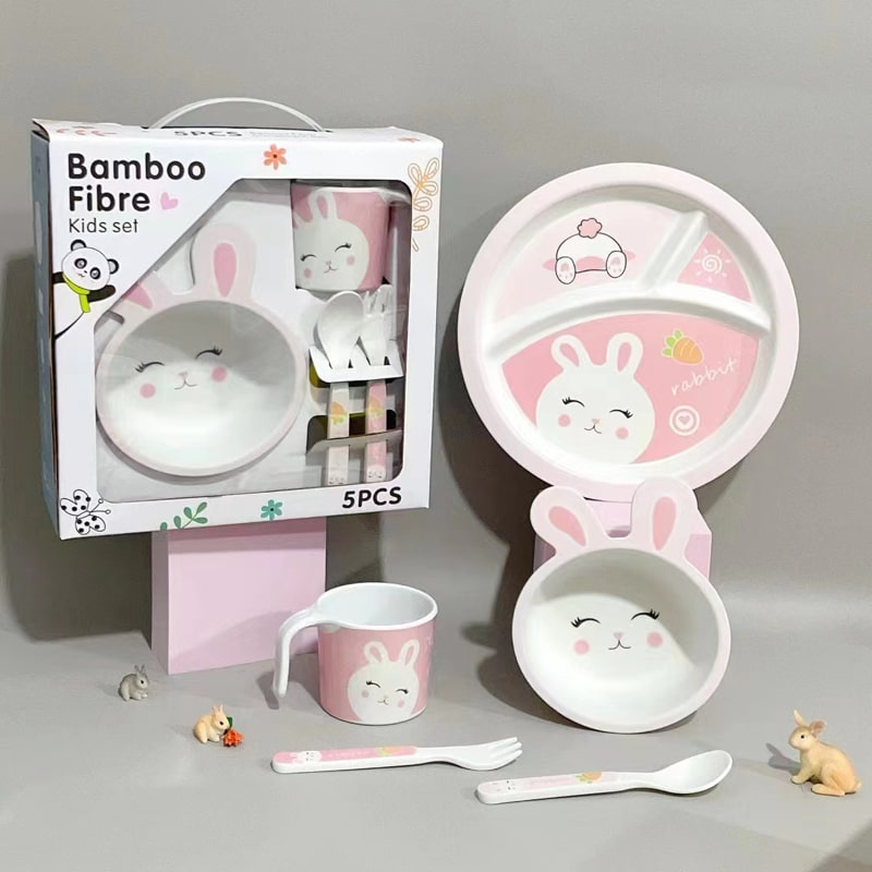 Детски сервиз за хранене Raya Toys Животни, 5 части