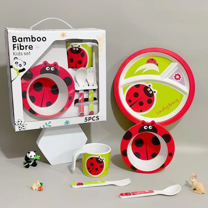 Детски сервиз за хранене Raya Toys Животни, 5 части