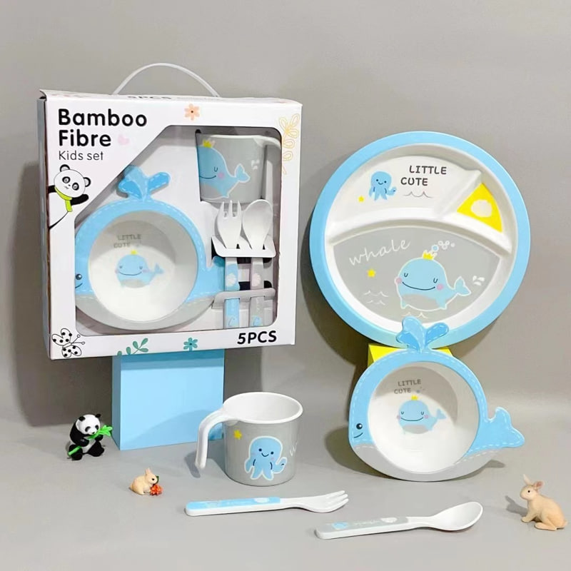Детски сервиз за хранене Raya Toys Животни, 5 части