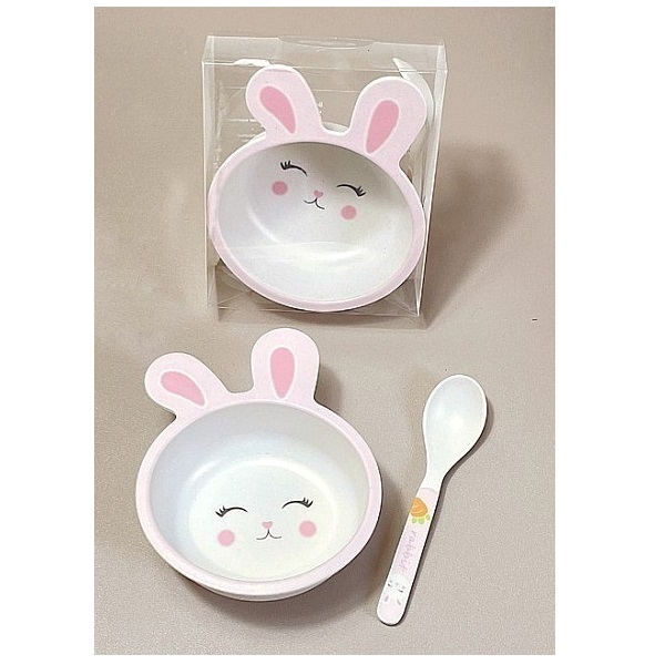 Детски сервиз за хранене Raya Toys Bamboo fibre, купичка с лъжичка