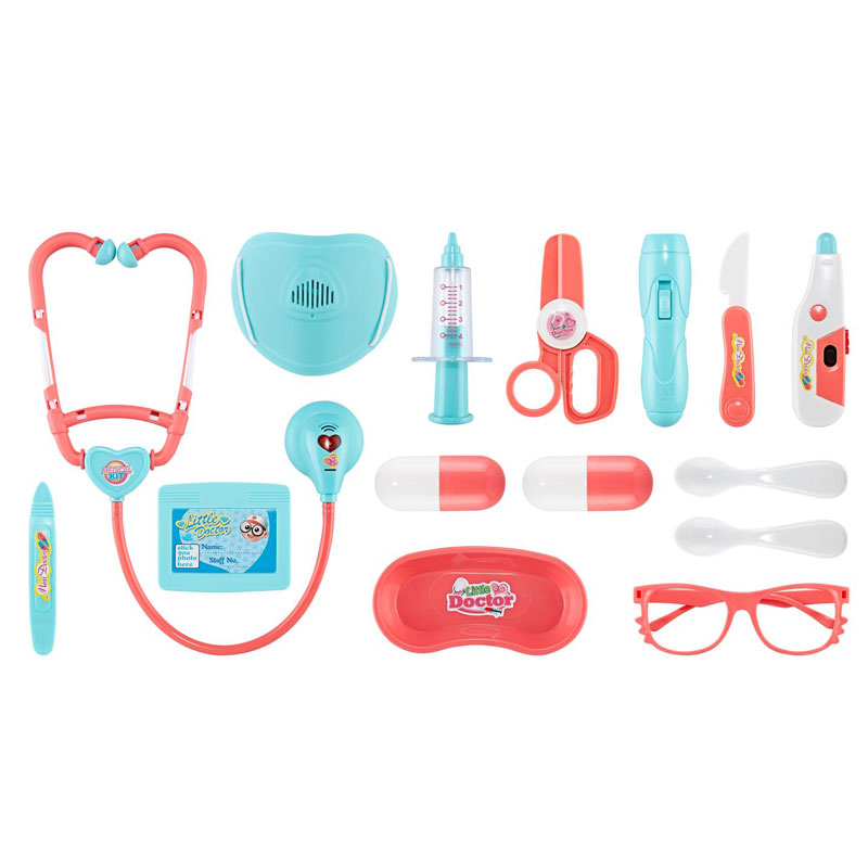 Докторски комплект 2 в 1 Raya Toys Hospital Медицински център, с 15 аксесоара със светлини и звуци