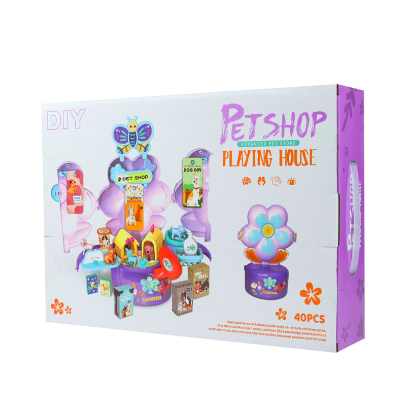 Детски комплект Raya Toys Petshop, Домашен любимец в цвете, 40 части