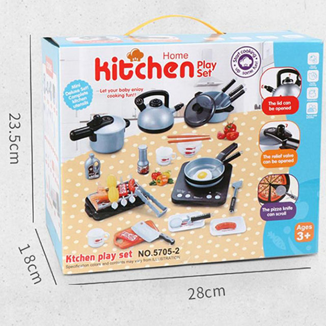 Детски кухненски комплект за готвене Raya Toys, Сив
