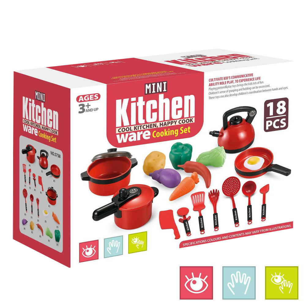 Комплект Raya Toys Mini кухненски съдове и прибори 18 части