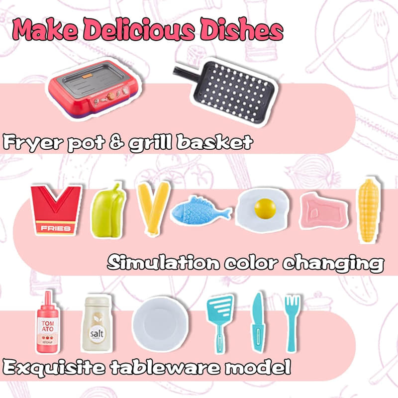 Детски кухненски комплект Raya Toys Magic Food, уред за готвене с вода и аксесоари