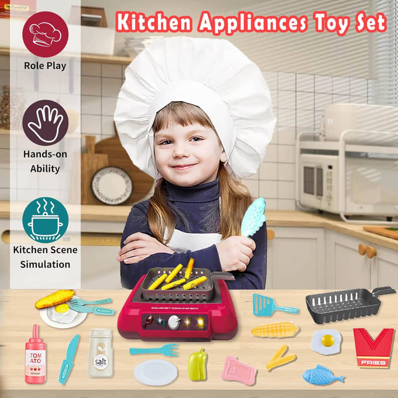 Детски кухненски комплект Raya Toys Magic Food, уред за готвене с вода и аксесоари