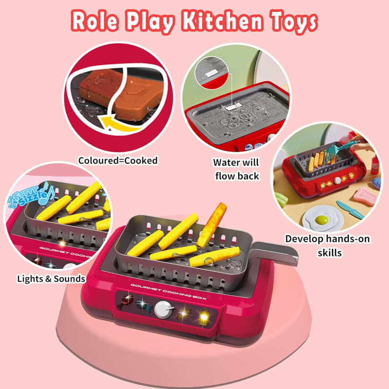 Детски кухненски комплект Raya Toys Magic Food, уред за готвене с вода и аксесоари