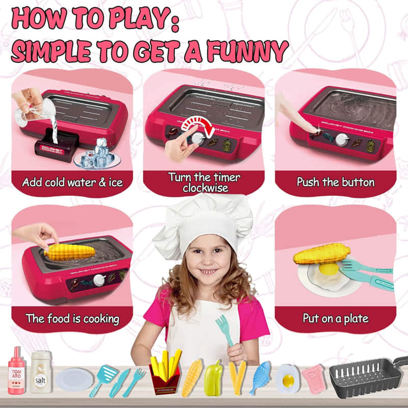 Детски кухненски комплект Raya Toys Magic Food, уред за готвене с вода и аксесоари