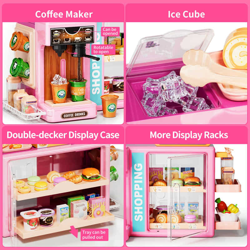 Детски супермаркет Raya Toys Dream Supermarket, с кафемашина и аксесоари