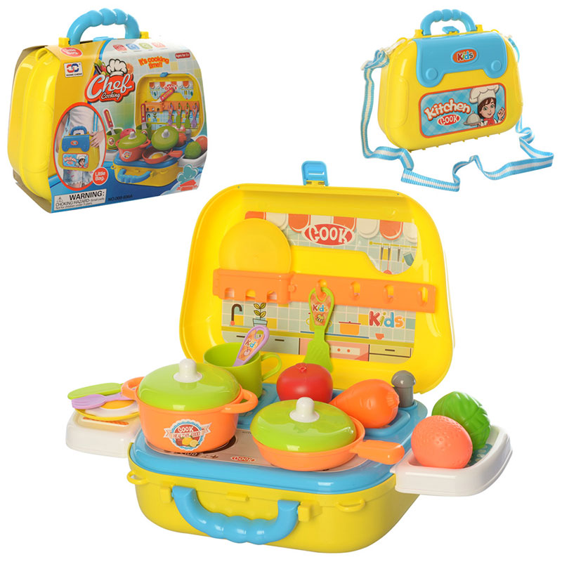 Детска кухня в куфарче Raya Toys Mini Жълт/Син