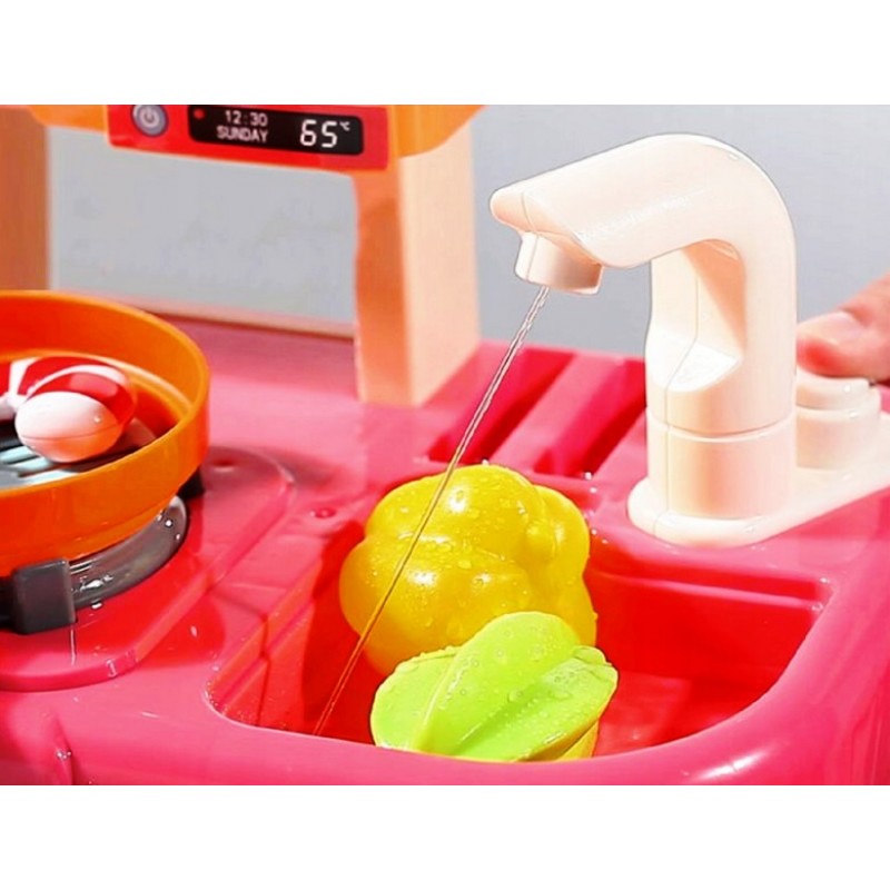 Детска кухня Raya Toys със светлини, звуци и течаща вода, Син