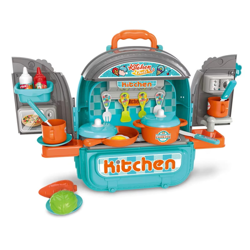 Детска кухня в куфар Raya Toys 3в1 Мента