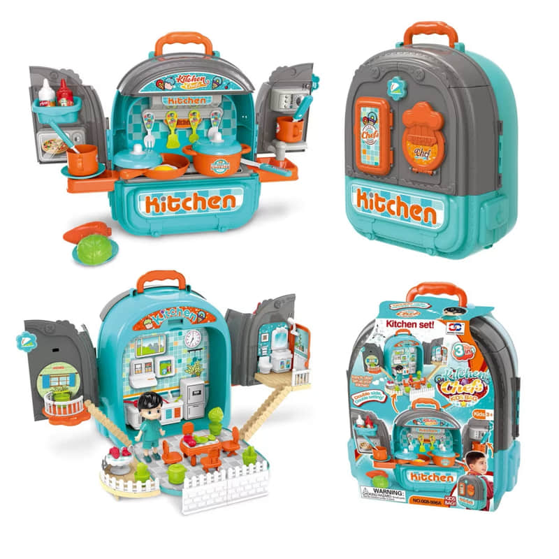 Детска кухня в куфар Raya Toys 3в1 Мента