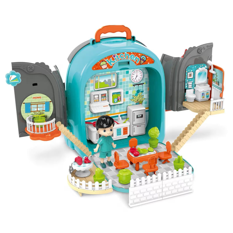 Детска кухня в куфар Raya Toys 3в1 Мента